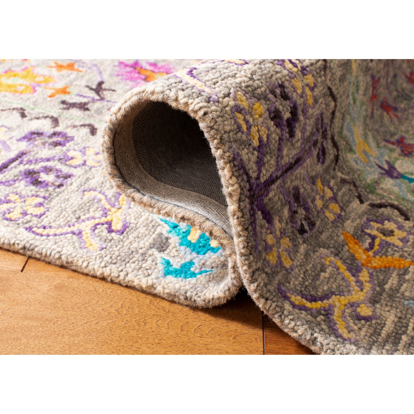 Tapis en laine moderne à motif floral Takuko fait main SAFAVIEH