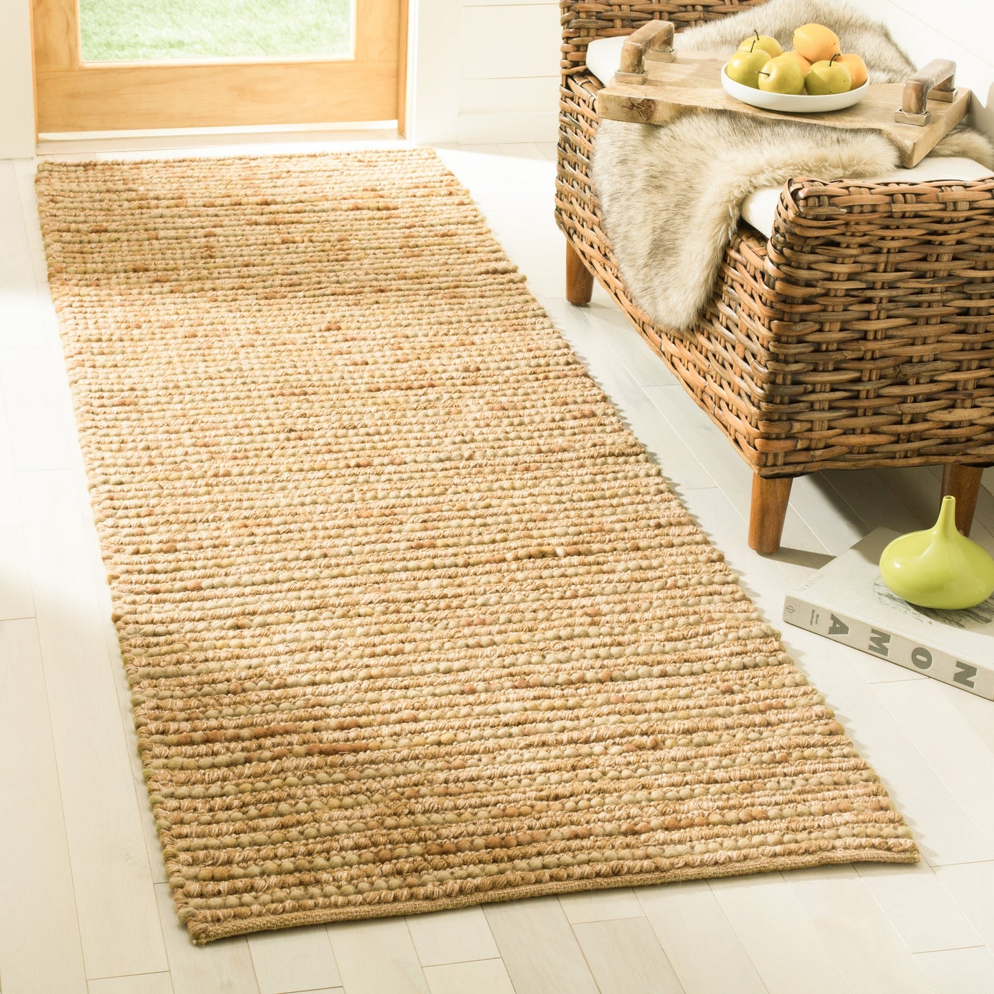 SAFAVIEH Tapis bohème fait à la main en jute et en laine Jelisava