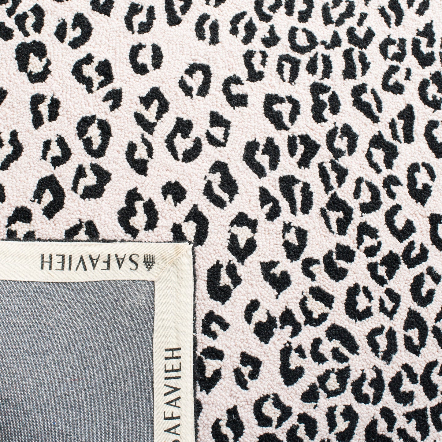 Tapis SAFAVIEH fait main Chelsea Solar Garden Leopard en laine de campagne française