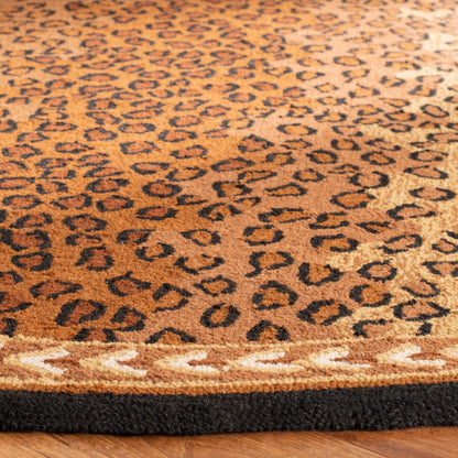 Tapis SAFAVIEH fait main Chelsea Solar Garden Leopard en laine de campagne française