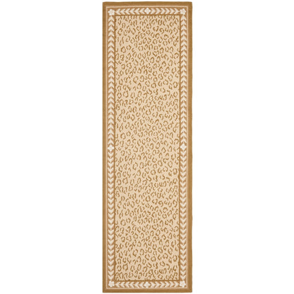 Tapis SAFAVIEH fait main Chelsea Solar Garden Leopard en laine de campagne française