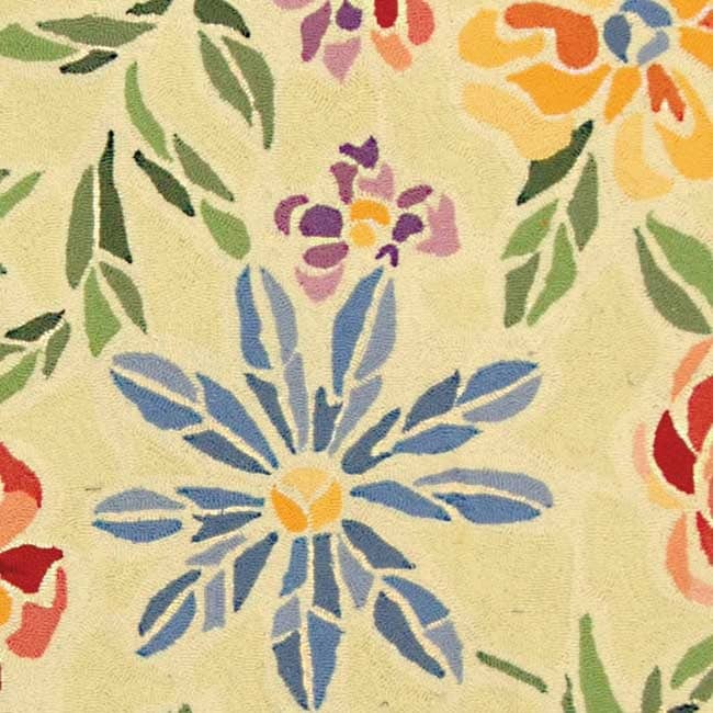Tapis en laine SAFAVIEH fait main Chelsea Sprig à motif floral style campagne française