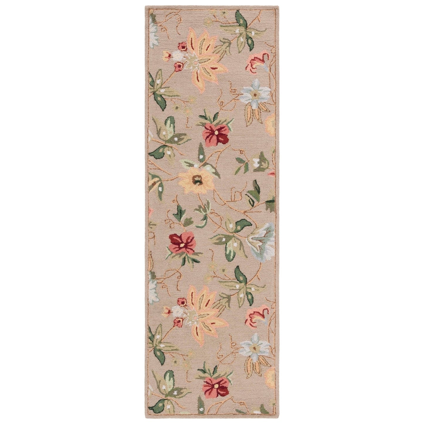 Tapis en laine SAFAVIEH fait main Chelsea Yauhenia à motif floral de style campagnard français
