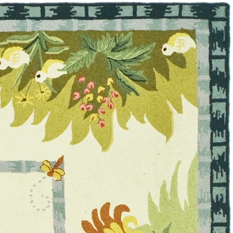 Tapis en laine SAFAVIEH fait main Chelsea Yauheniya motif coq de campagne française