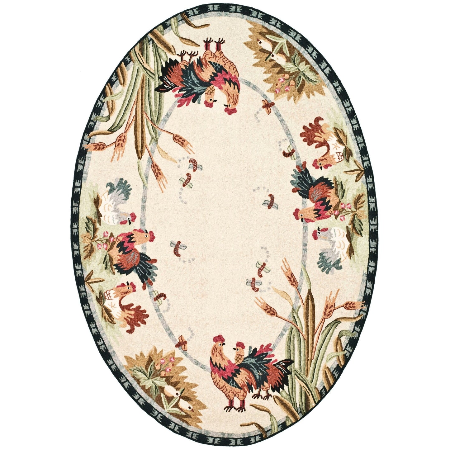 Tapis en laine SAFAVIEH fait main Chelsea Yauheniya motif coq de campagne française