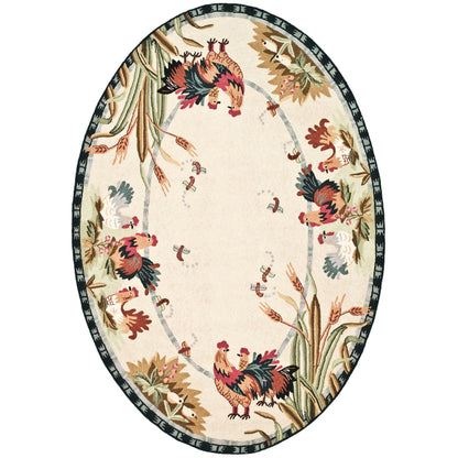 Tapis en laine SAFAVIEH fait main Chelsea Yauheniya motif coq de campagne française