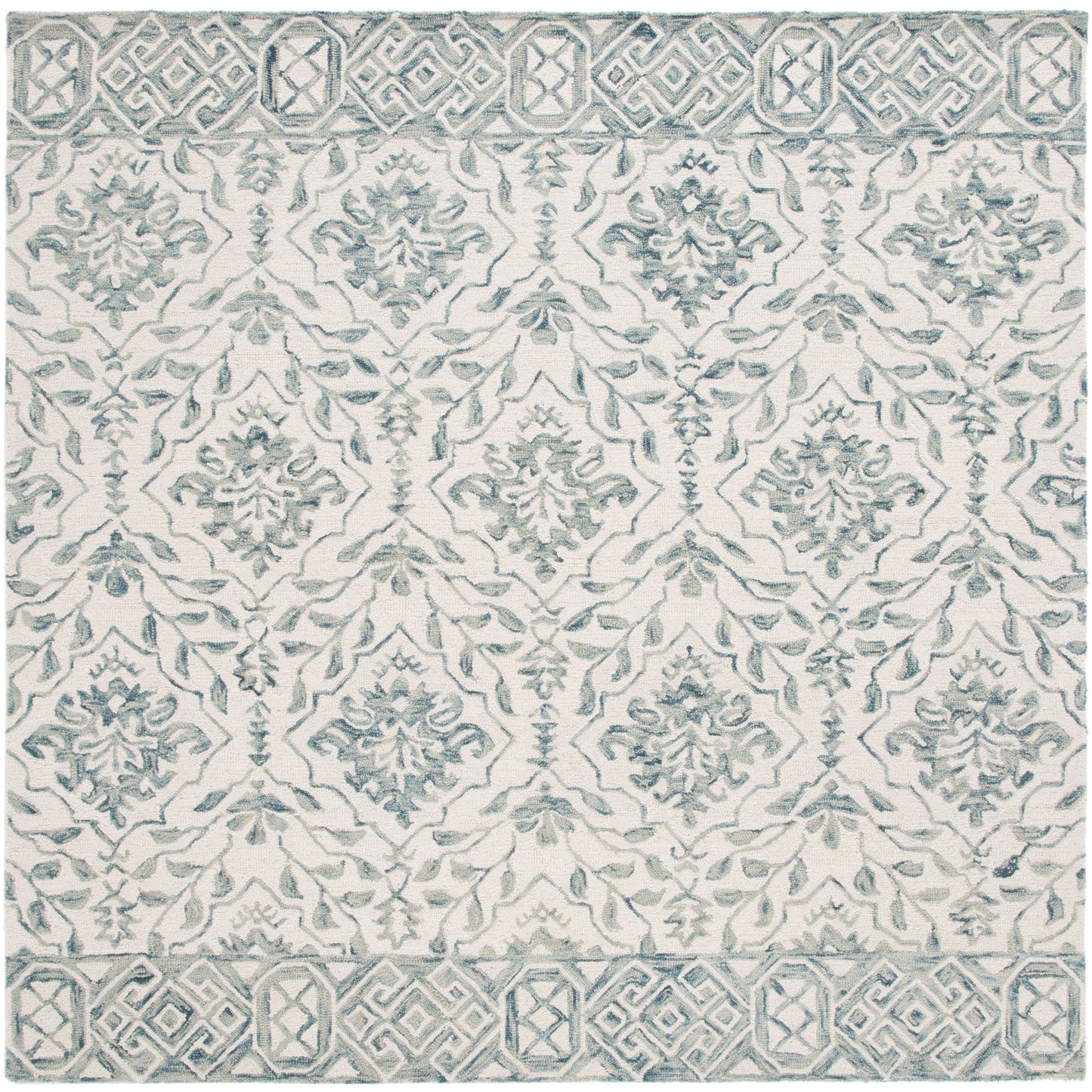 Tapis en laine Elvedina à motif floral, teint à la main par SAFAVIEH