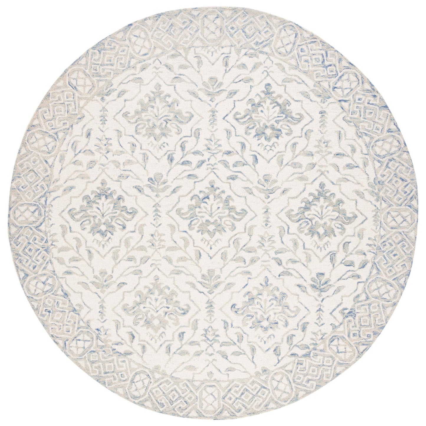 Tapis en laine Elvedina à motif floral, teint à la main par SAFAVIEH