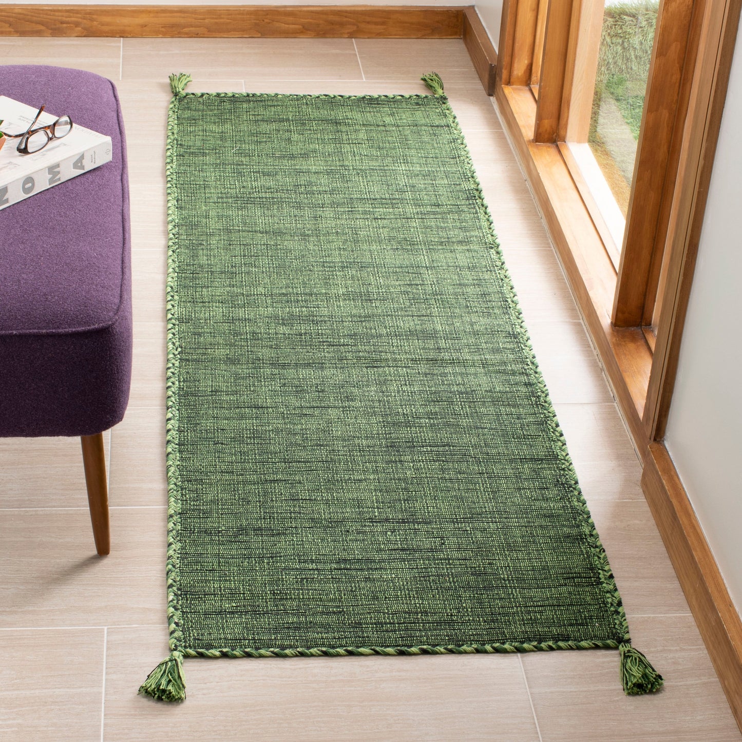 Tapis décontracté en coton tissé à plat SAFAVIEH Montauk Jahi à carreaux, fait main
