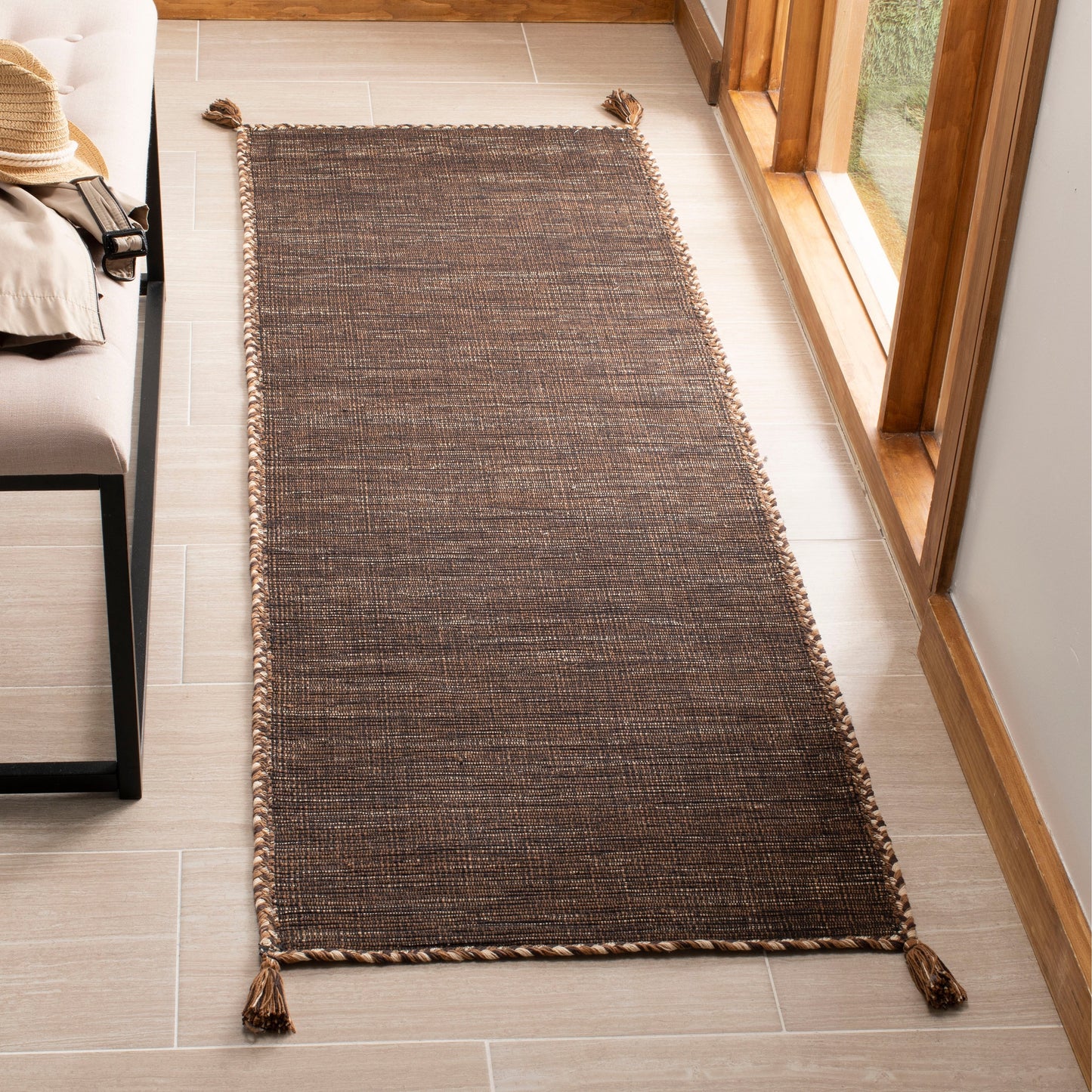 Tapis décontracté en coton tissé à plat SAFAVIEH Montauk Jahi à carreaux, fait main