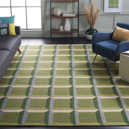 Tapis en laine SAFAVIEH fait main, style Hikariko, moderne du milieu du siècle