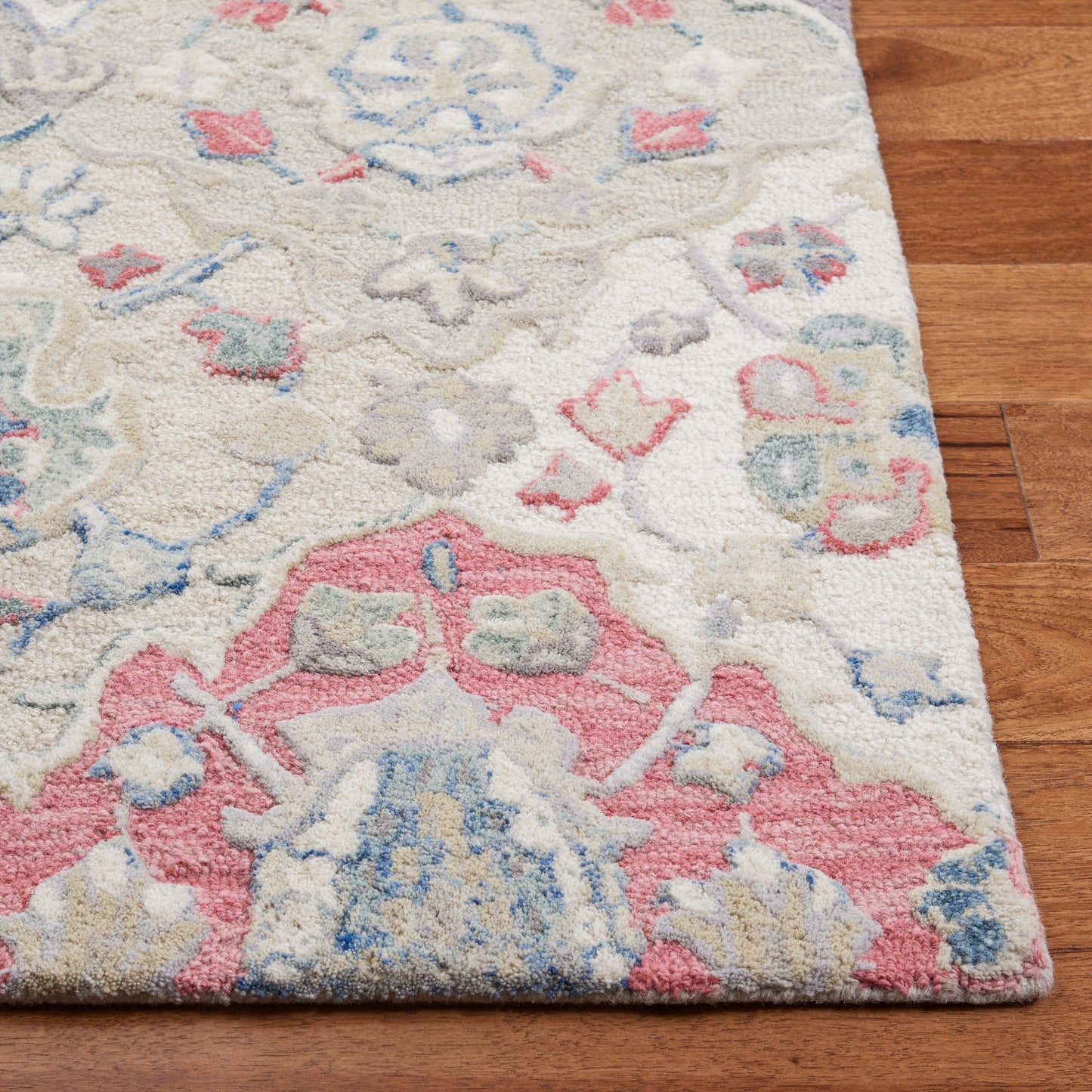 Tapis en laine imprimé floral glamour fait main SAFAVIEH