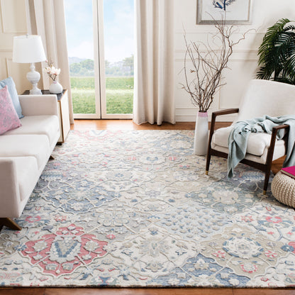 Tapis en laine imprimé floral glamour fait main SAFAVIEH