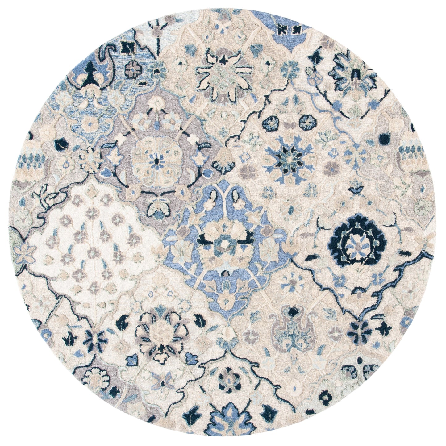 Tapis en laine imprimé floral glamour fait main SAFAVIEH