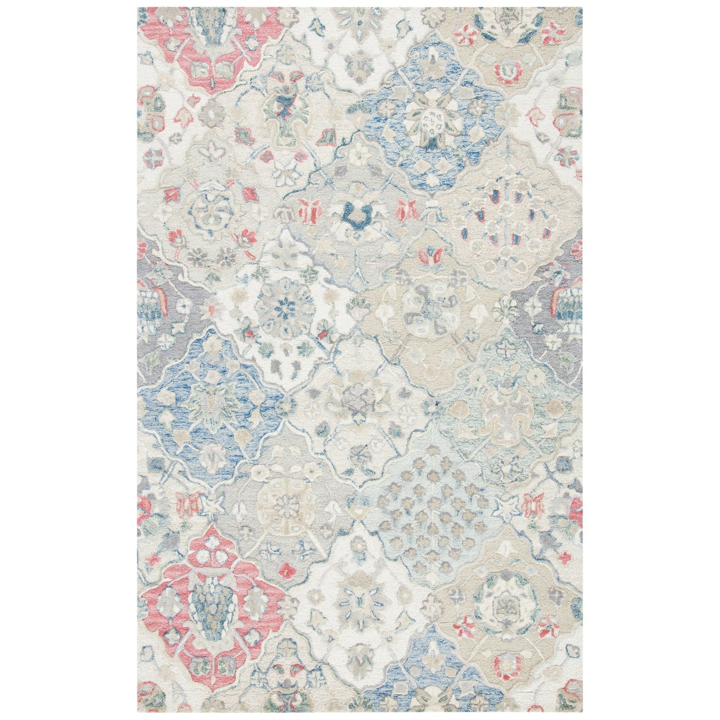 Tapis en laine imprimé floral glamour fait main SAFAVIEH