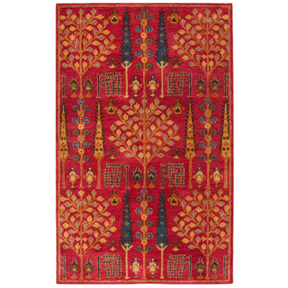 Tapis oriental traditionnel en laine SAFAVIEH fait main, motif floral, style classique.