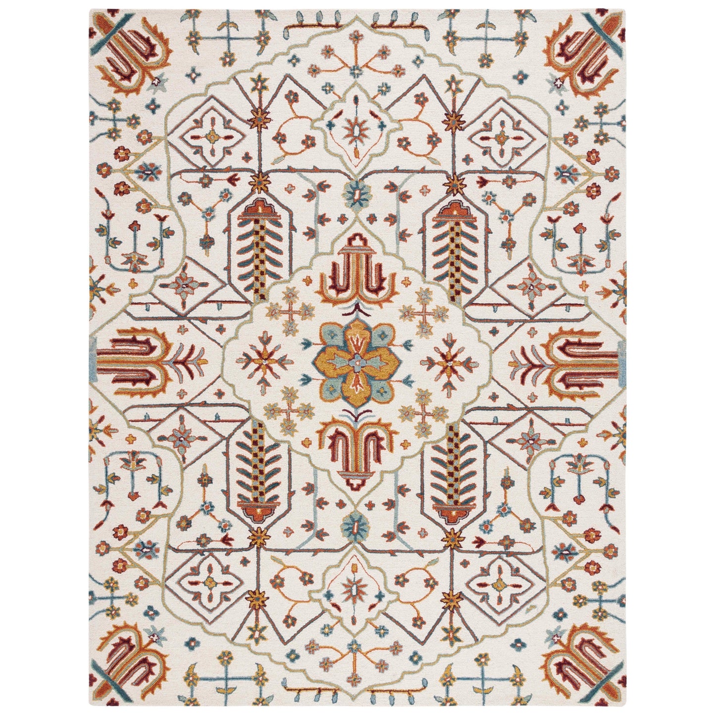 Tapis en laine à motif floral Snjolaug fait main SAFAVIEH Heritage