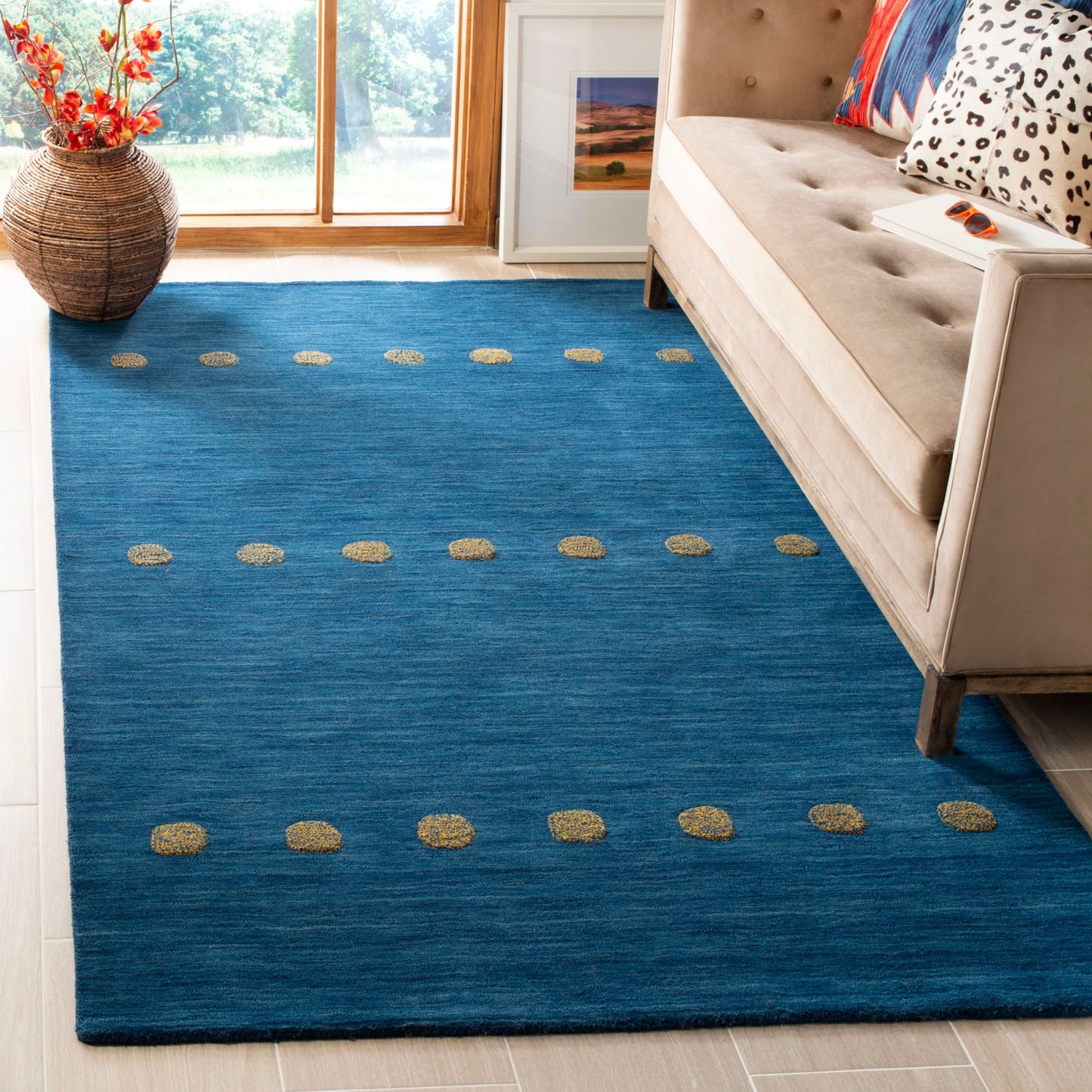 Tapis moderne en laine SAFAVIEH, fait main, motif coquelicot de l'Himalaya