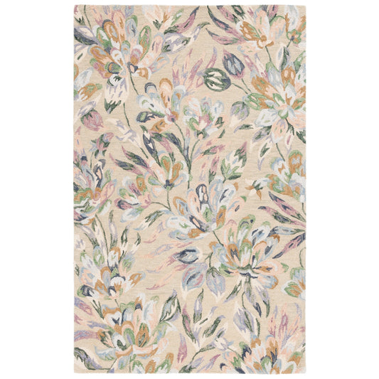Tapis en laine à motif floral Jardin Evamarie fait main SAFAVIEH