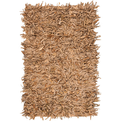 SAFAVIEH Tapis en cuir moderne à poils longs Blayne fait à la main