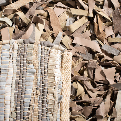 SAFAVIEH Tapis en cuir moderne à poils longs Blayne fait à la main