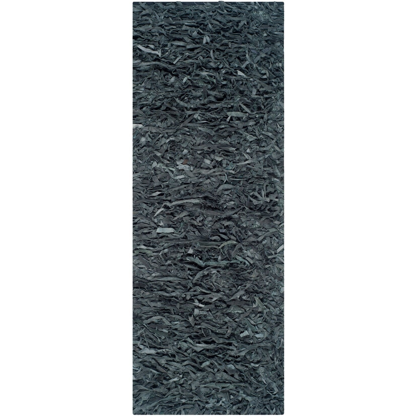 Tapis décoratif moderne SAFAVIEH en cuir shaggy fait main Doinita