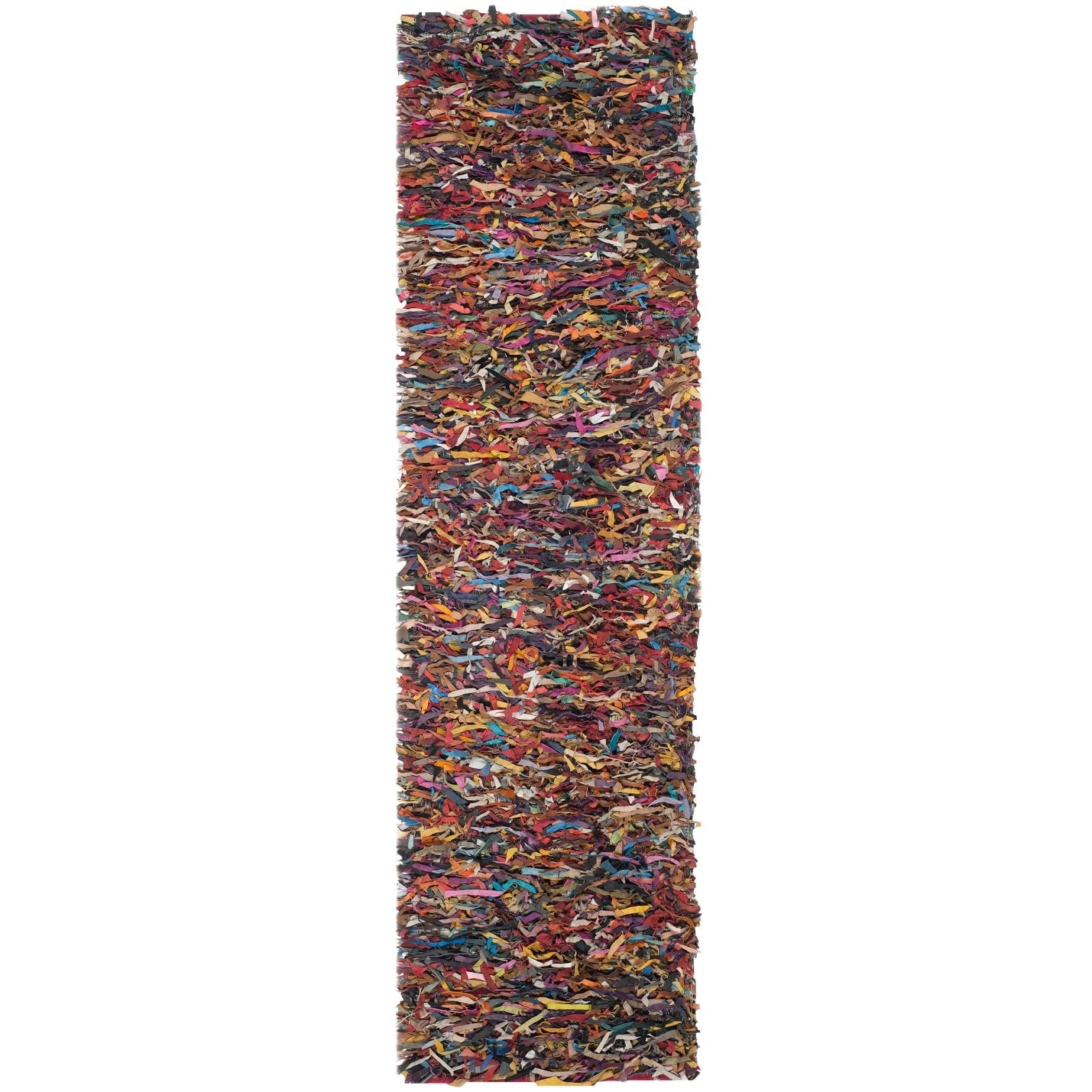 Tapis décoratif moderne SAFAVIEH en cuir shaggy fait main Doinita