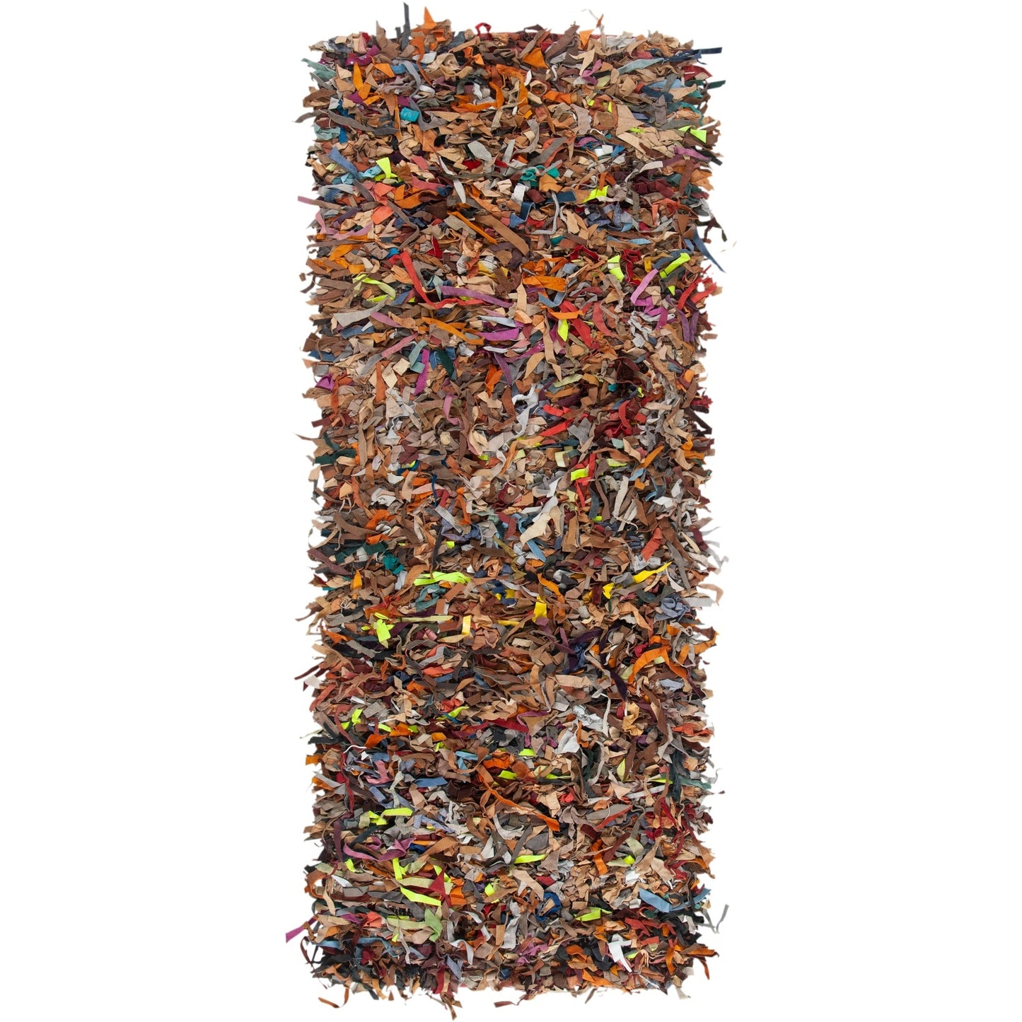 Tapis décoratif moderne SAFAVIEH en cuir shaggy fait main Doinita