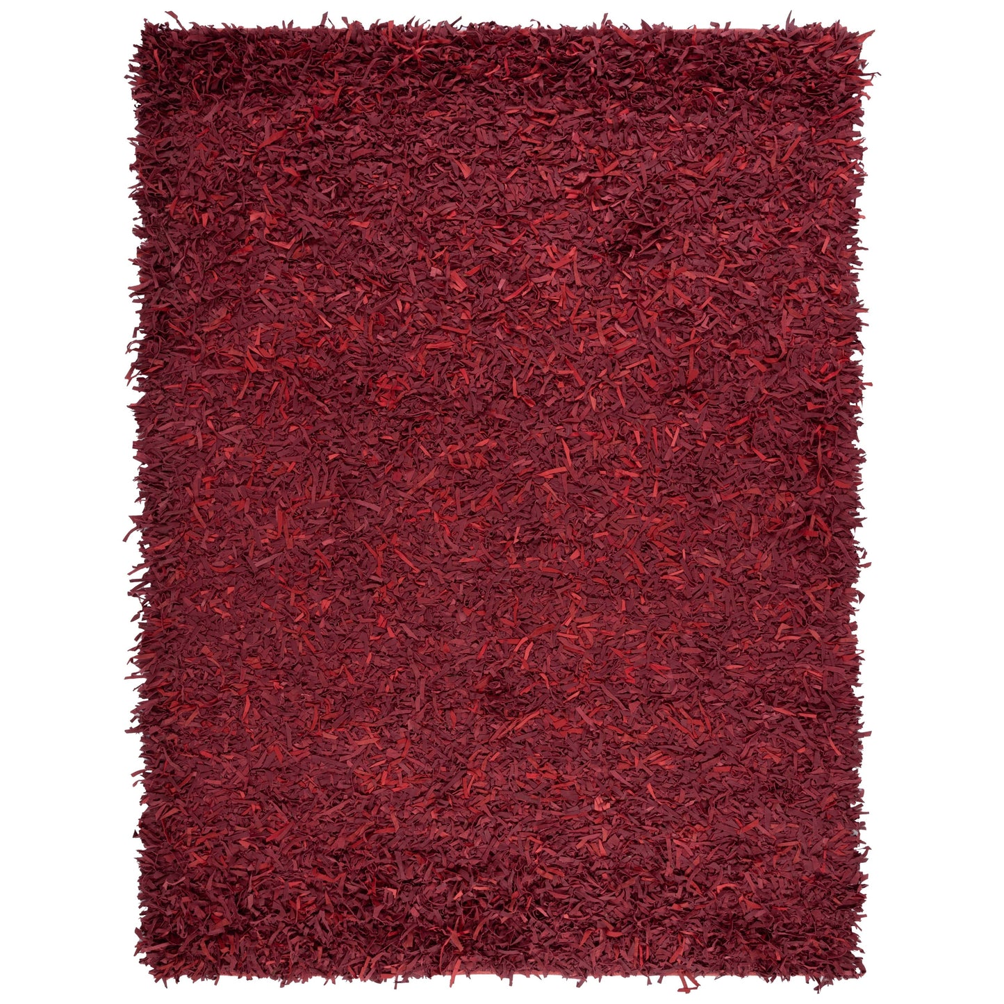 Tapis décoratif moderne SAFAVIEH en cuir shaggy fait main Doinita
