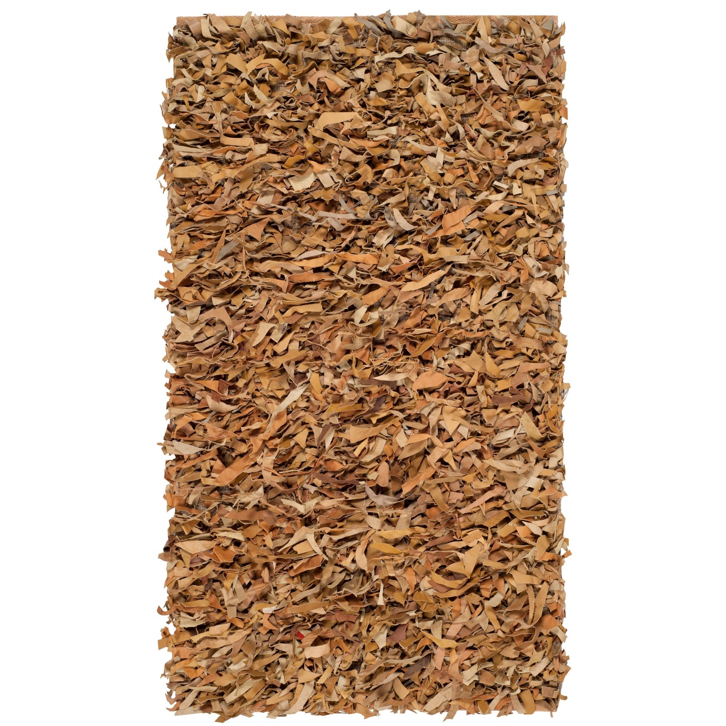 Tapis décoratif moderne SAFAVIEH en cuir shaggy fait main Doinita