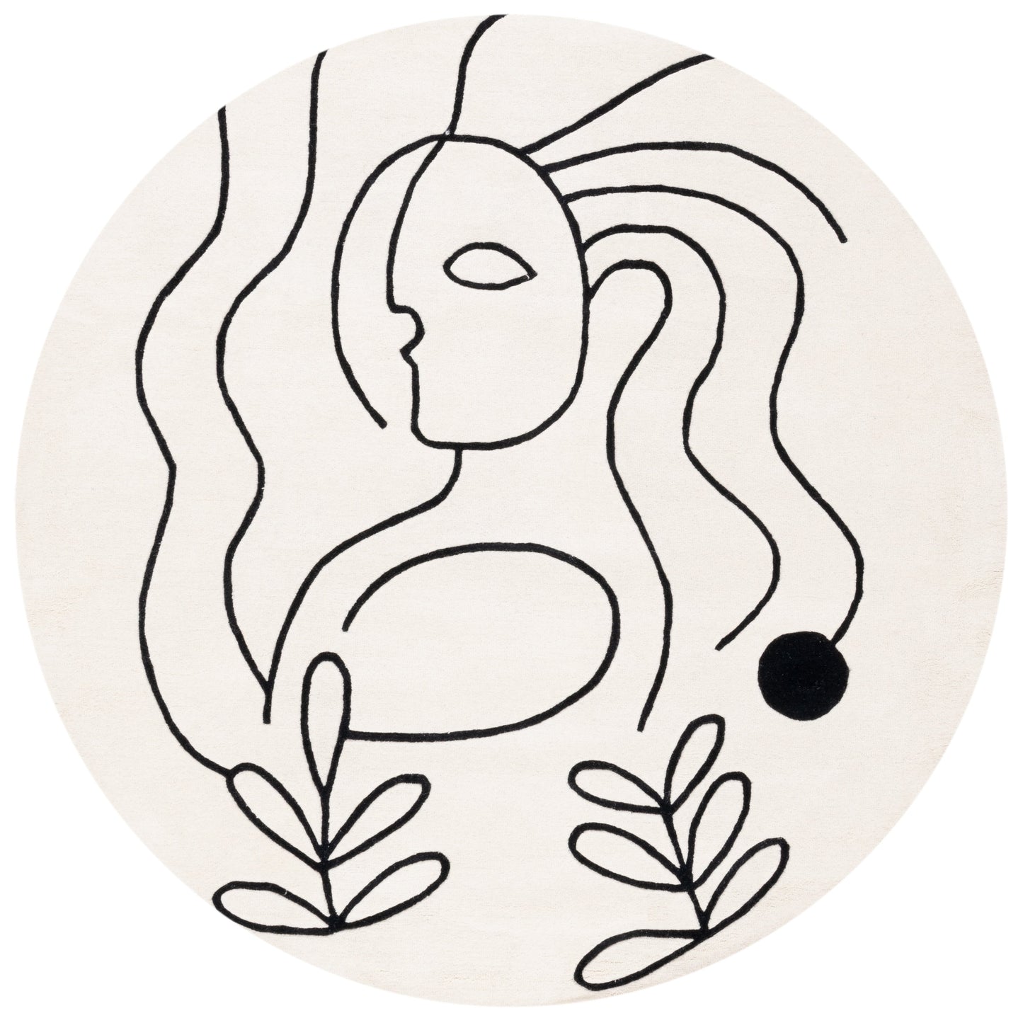 SAFAVIEH Tapis en laine à médaillon moderne Carlijn fait à la main