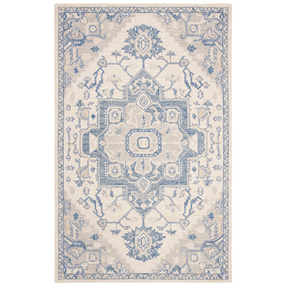 Tapis en laine SAFAVIEH à micro-boucles, motif médaillon Gulseven, fait main