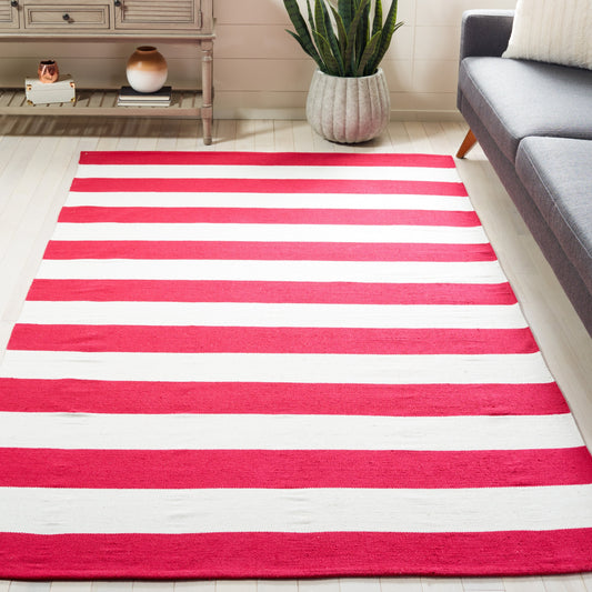 Tapis SAFAVIEH Montauk à rayures Geltrude en coton tissé plat fait main