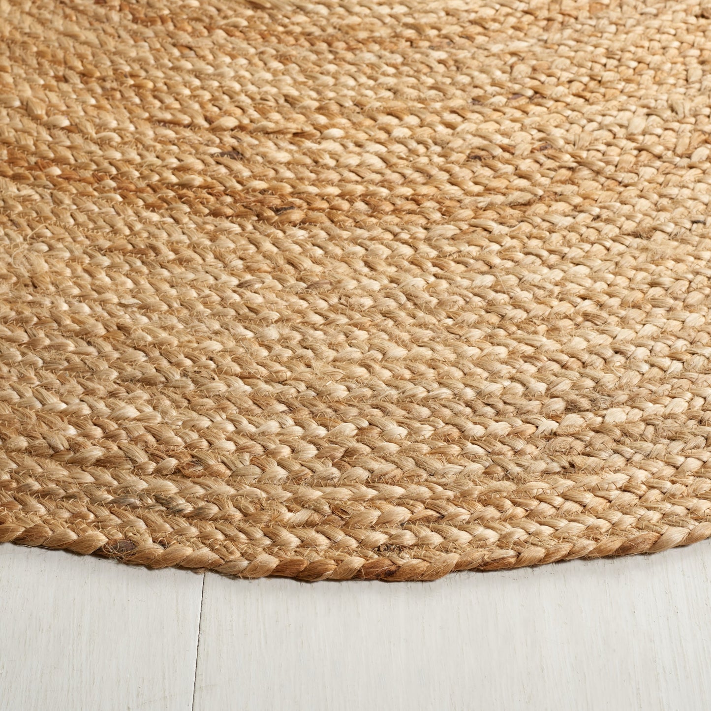 Tapis rond en jute à bordure Jolette en fibres naturelles fait main SAFAVIEH