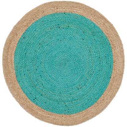 Tapis rond en jute à bordure Jolette en fibres naturelles fait main SAFAVIEH