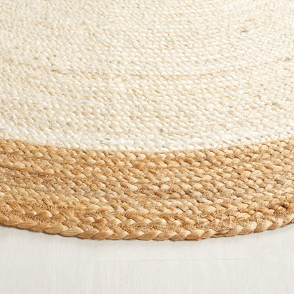 Tapis rond en jute à bordure Jolette en fibres naturelles fait main SAFAVIEH