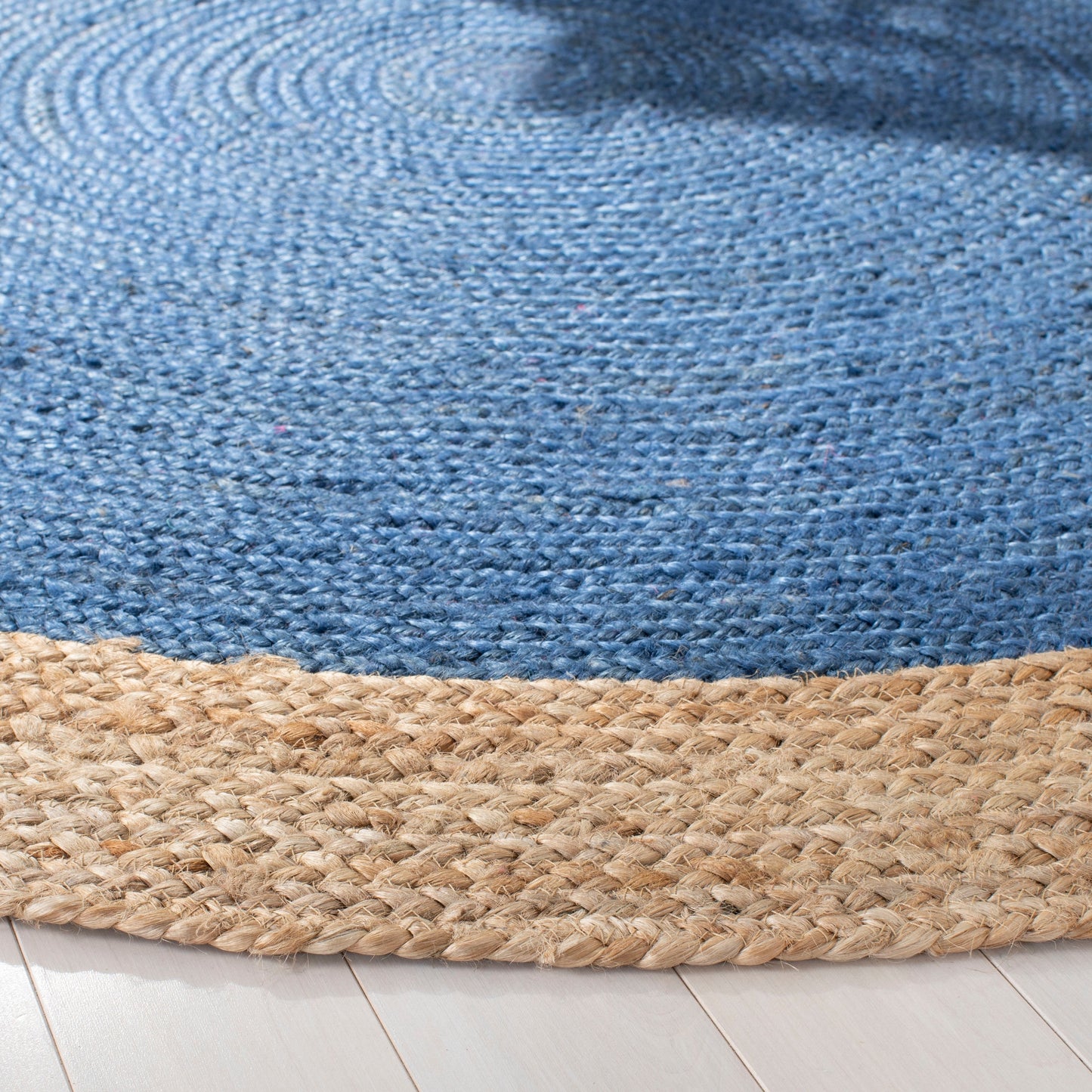 Tapis rond en jute à bordure Jolette en fibres naturelles fait main SAFAVIEH
