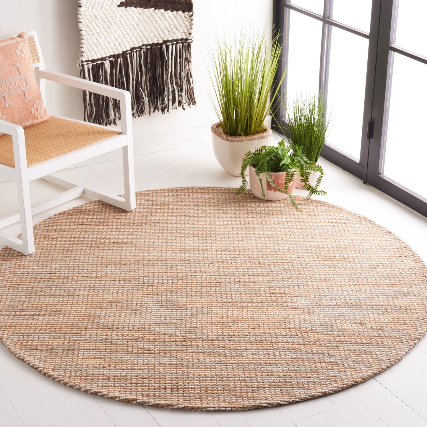 Tapis SAFAVIEH fait main en fibres naturelles Yareli, jute et laine.