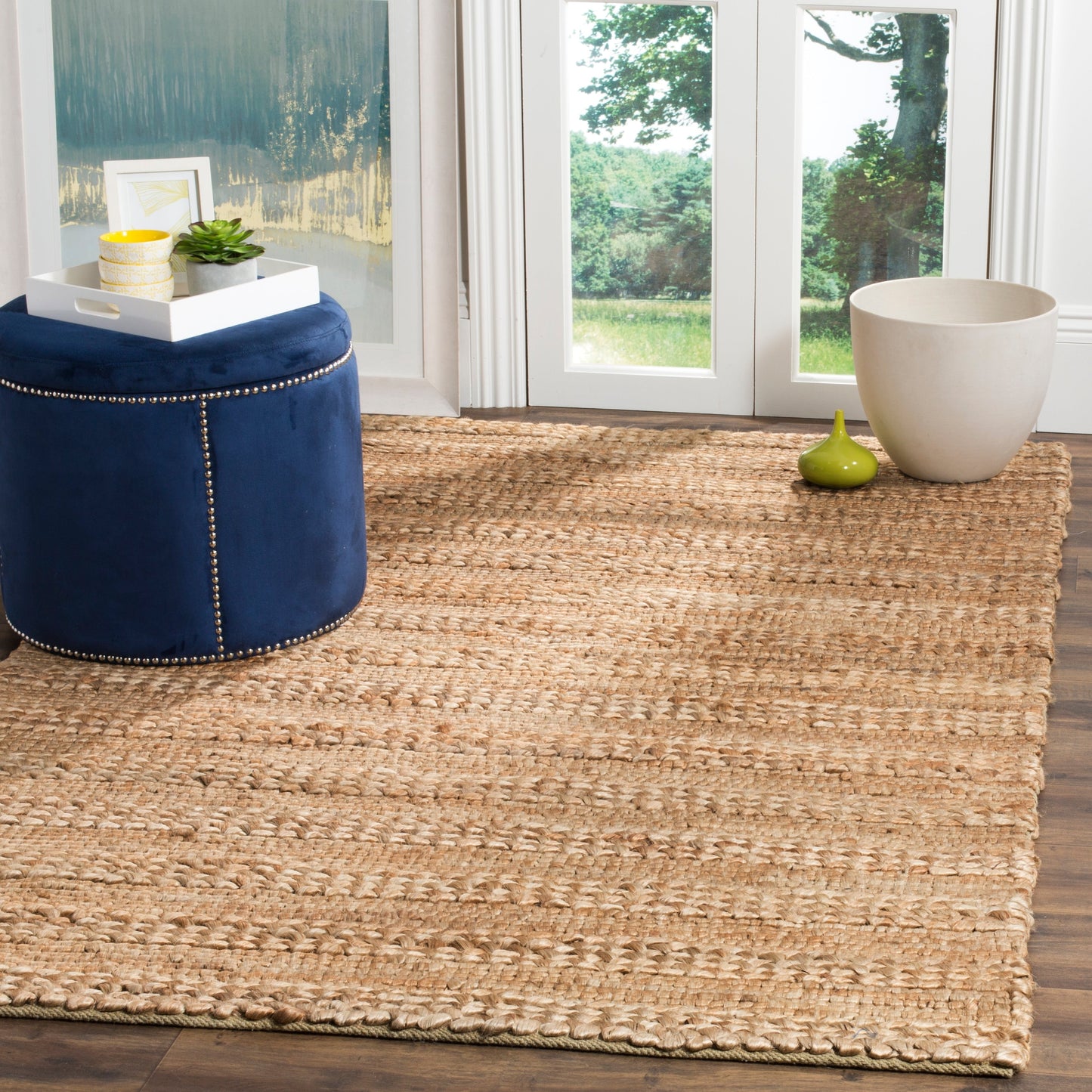 SAFAVIEH Tapis en jute Zaniyah en fibre naturelle fait à la main