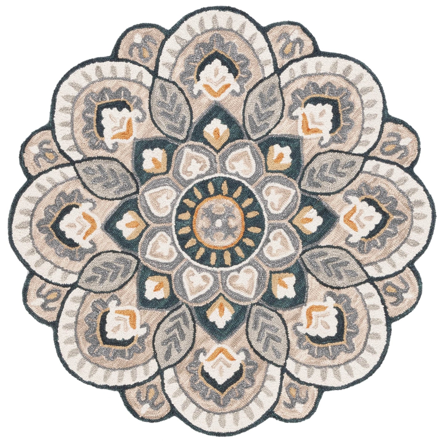 Tapis en laine Sheyla à fleurs ornementales, fait main, SAFAVIEH.