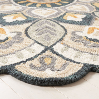 Tapis en laine Sheyla à fleurs ornementales, fait main, SAFAVIEH.