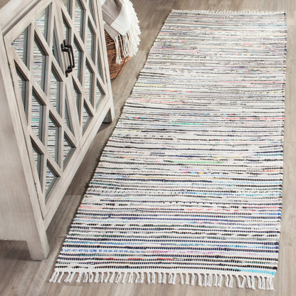 Tapis en coton à rayures scintillantes fait main SAFAVIEH