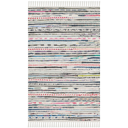 Tapis en coton à rayures scintillantes fait main SAFAVIEH