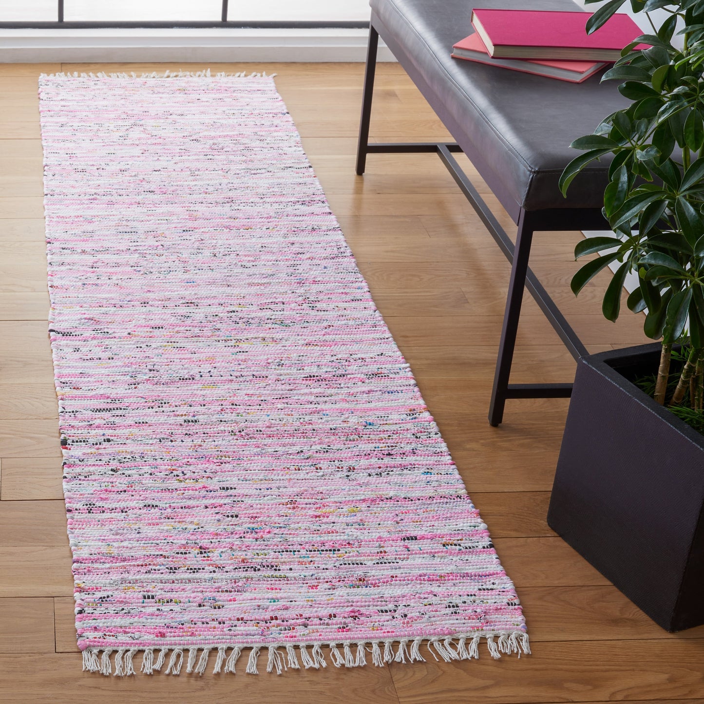 Tapis en coton à rayures scintillantes fait main SAFAVIEH