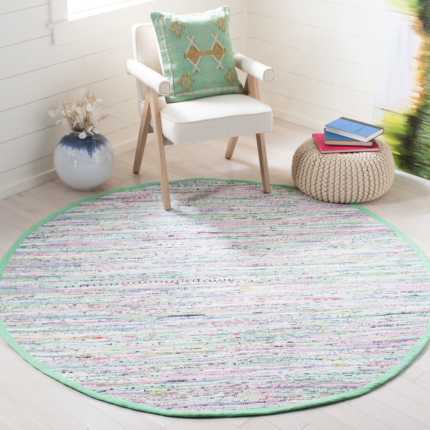 Tapis en coton à rayures scintillantes fait main SAFAVIEH