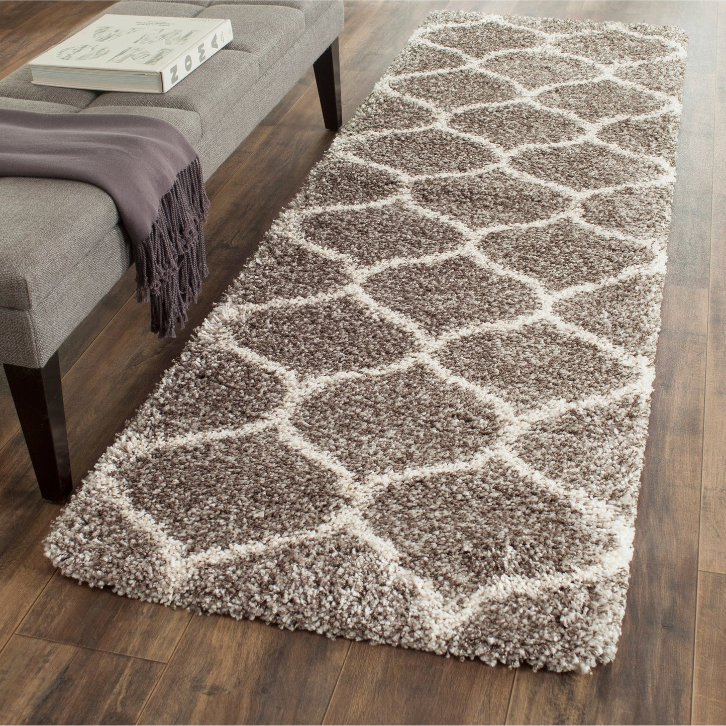 Tapis SAFAVIEH Hudson Shag Pushpa Trellis de 5 cm d'épaisseur