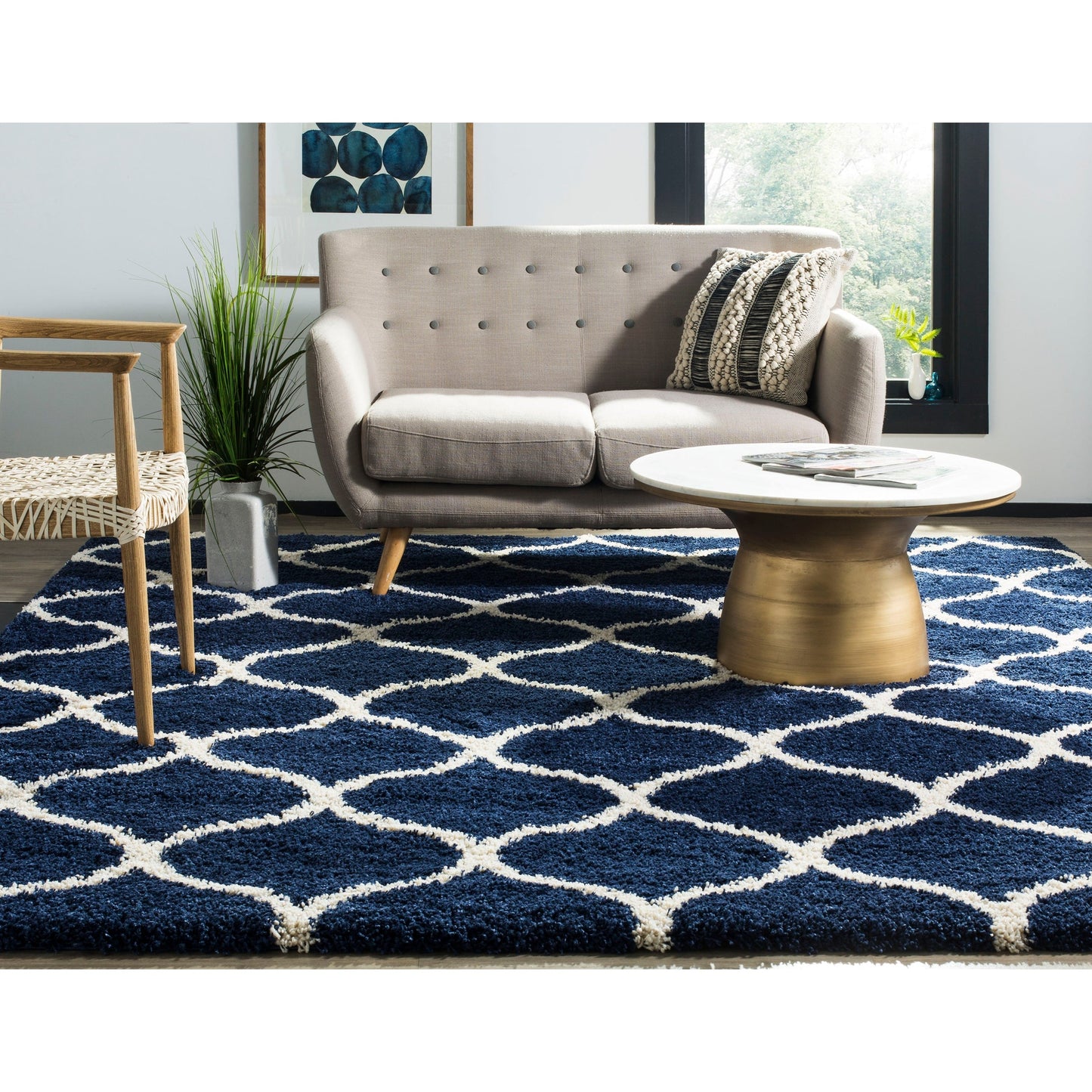 Tapis SAFAVIEH Hudson Shag Pushpa Trellis de 5 cm d'épaisseur