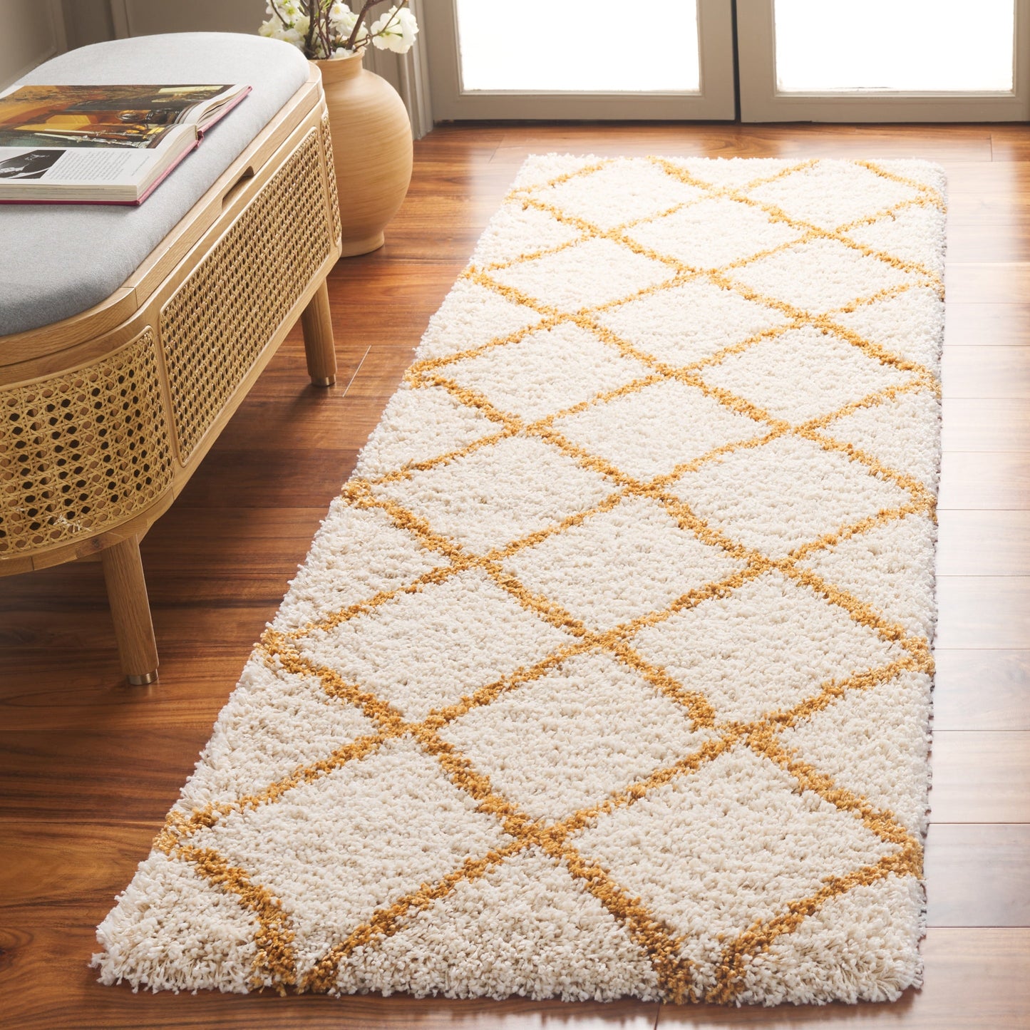 Tapis SAFAVIEH Hudson Shag Raili Diamond Trellis de 5 cm d'épaisseur