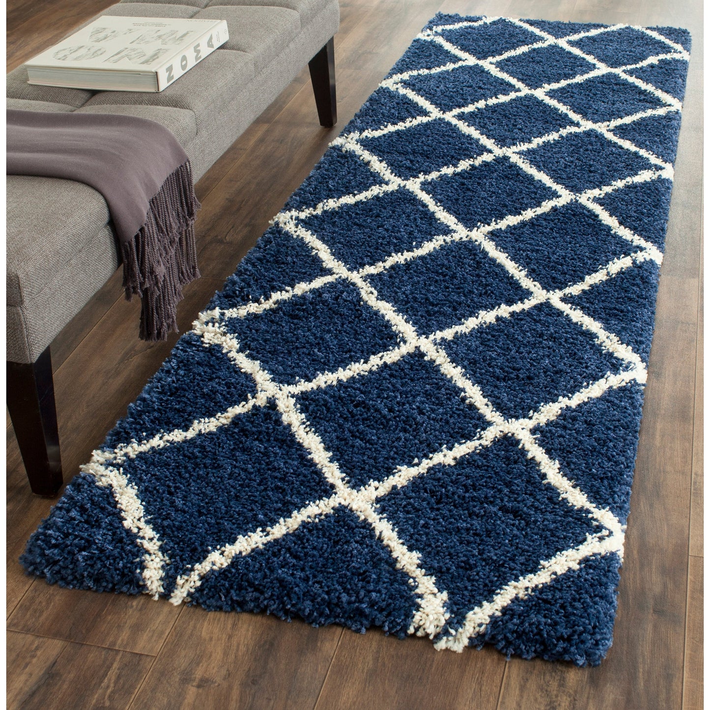 Tapis SAFAVIEH Hudson Shag Raili Diamond Trellis de 5 cm d'épaisseur