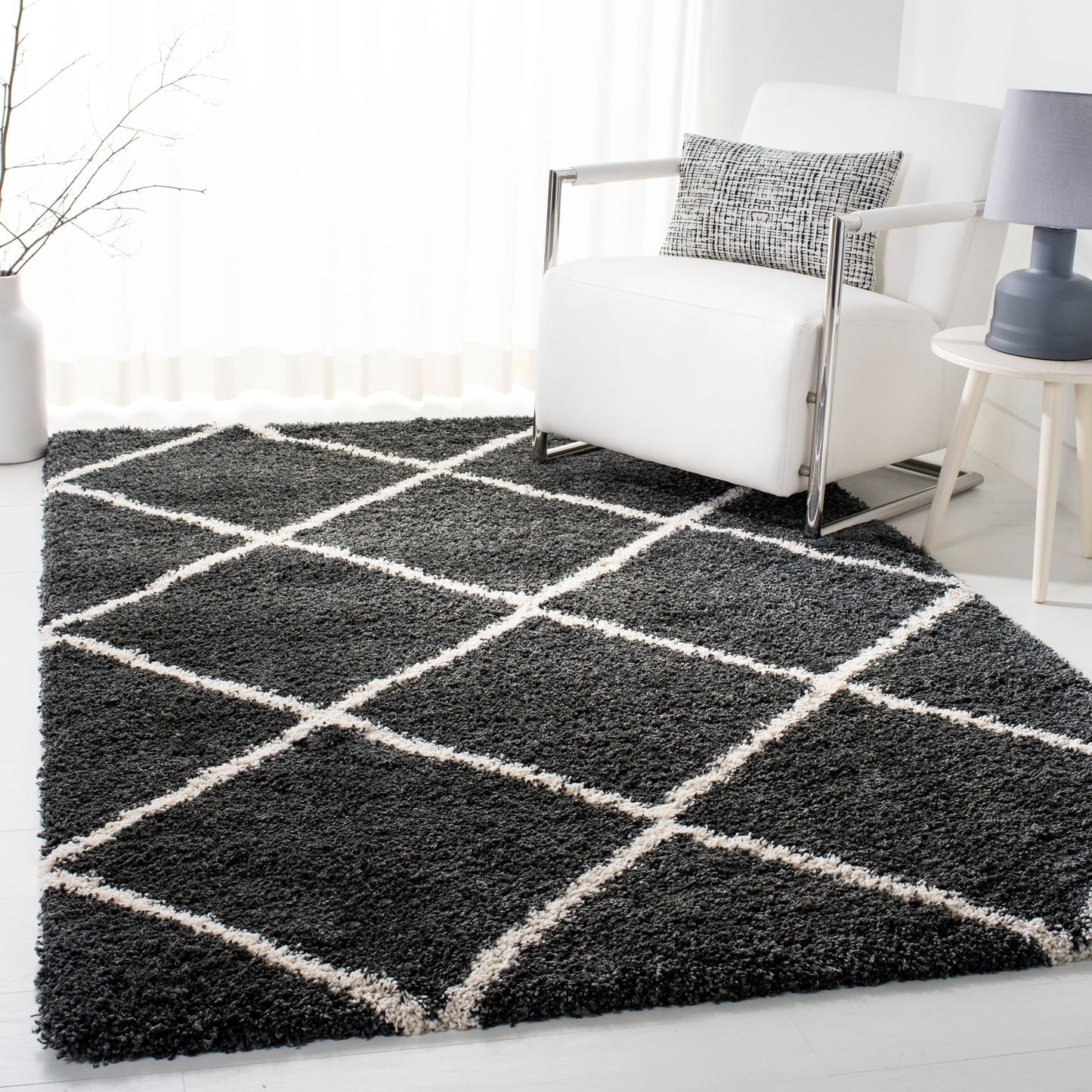 Tapis SAFAVIEH Hudson Shag Raili Diamond Trellis de 5 cm d'épaisseur